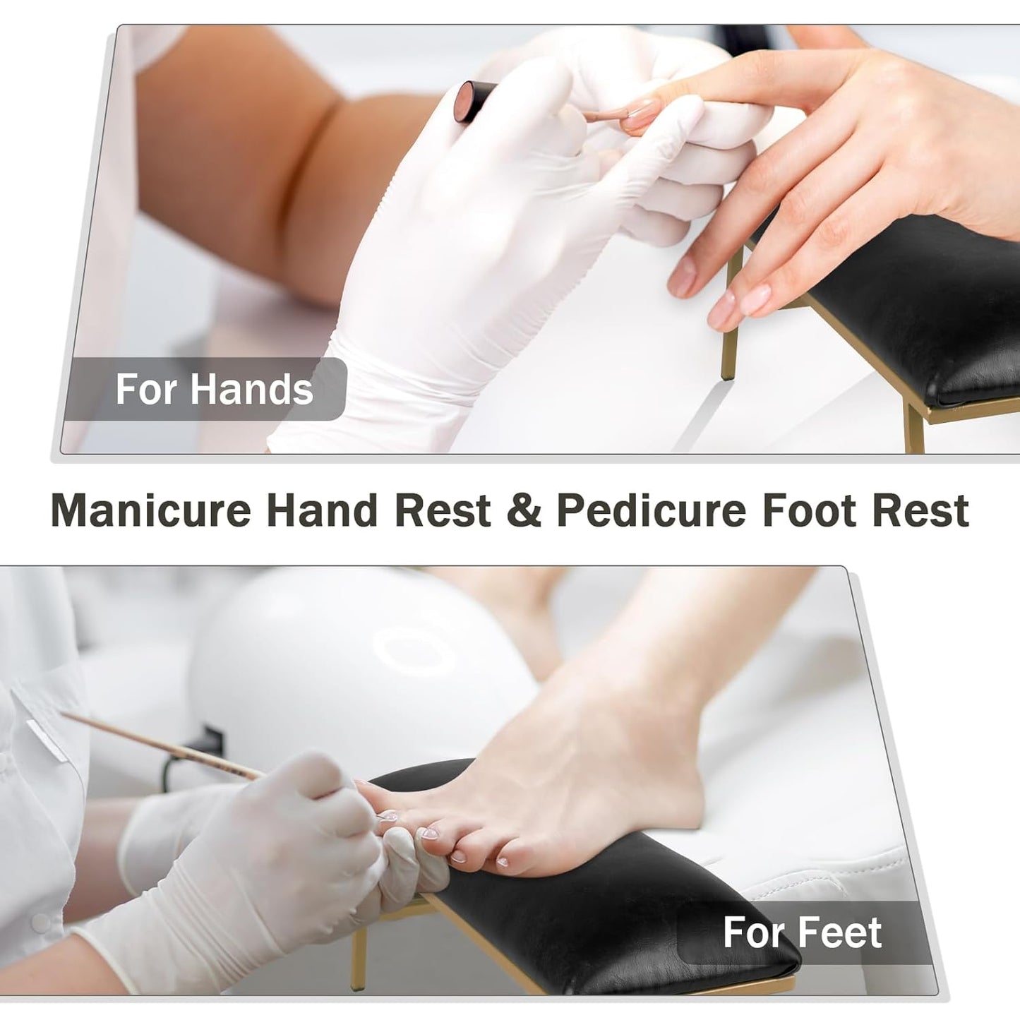 Nail Arm Rest - Microfiber Leather Manicure Hand Rest Stand | Black Nail Art Accessory