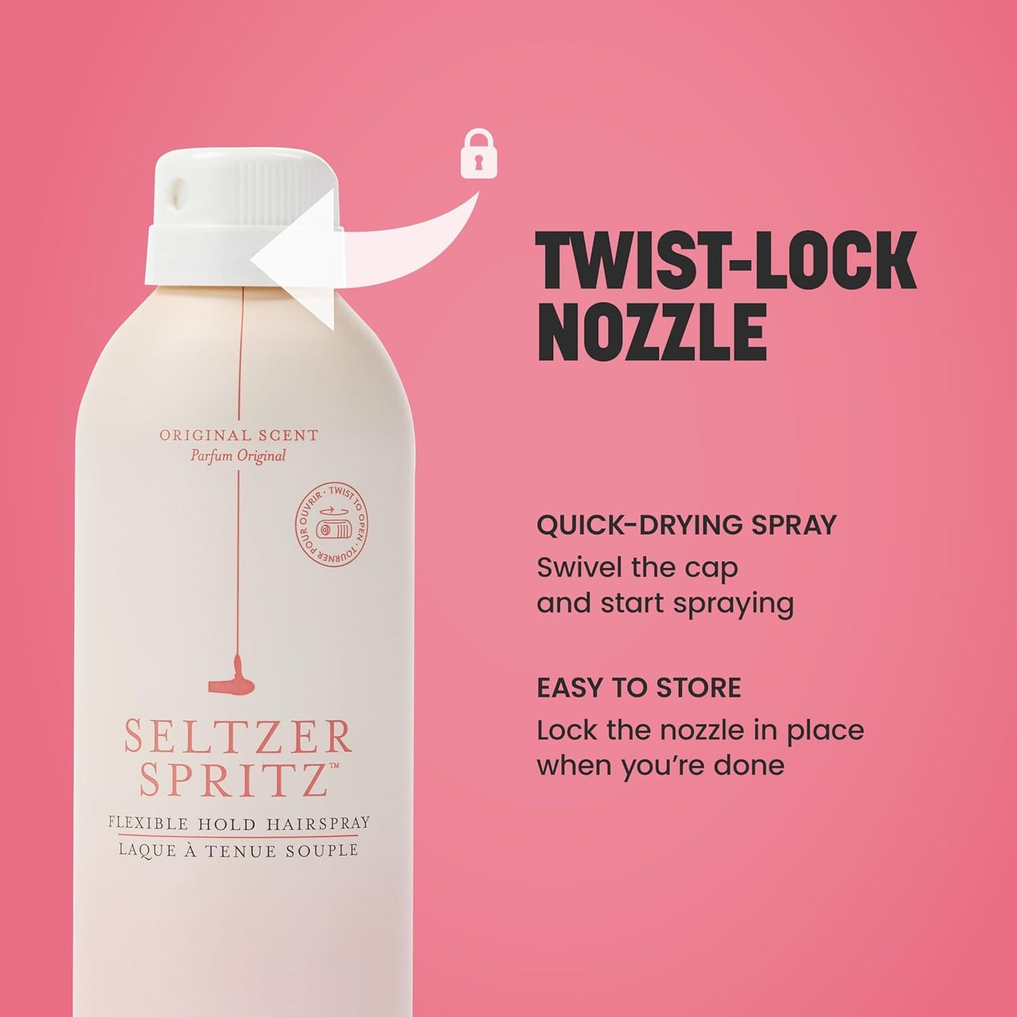 Drybar Seltzer Spritz Flexible Hold Hairspray - 8-Hour Hold, Touchable Finish, Ultrafine Mist, Vegan & Cruelty-Free