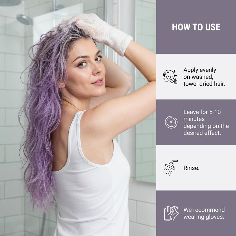 Lakmé Teknia Grey Lilac Creative Color Hair Mask, Color Depositing Conditioner for Lightened Hair, 8.5 Fl Oz