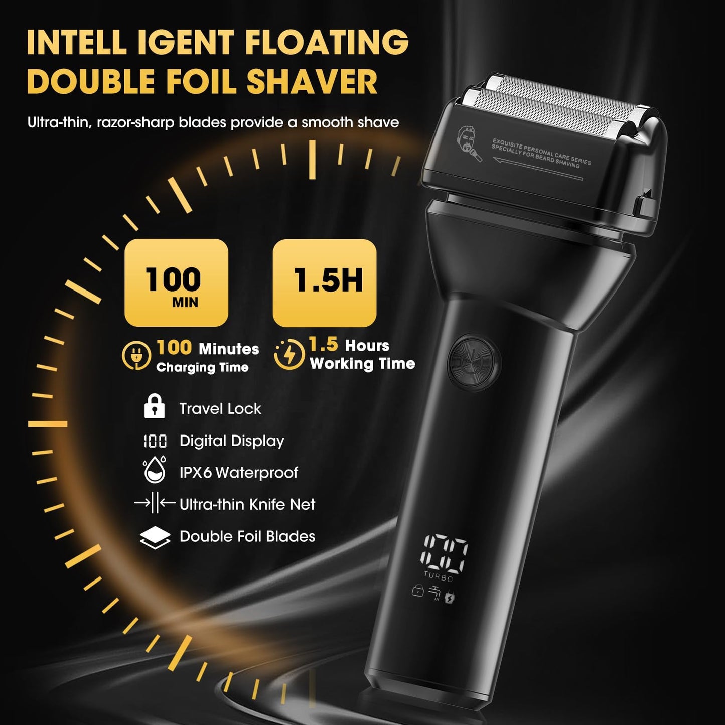 Dumite Professional Hair Clippers for Man,Electric Shavers Razor T-Blade Hair Trimmer, Men’s Grooming Kit Cordless Barber Trimmer Bald Shavers with 4 Guides & 3 Foil Head (Bronze)