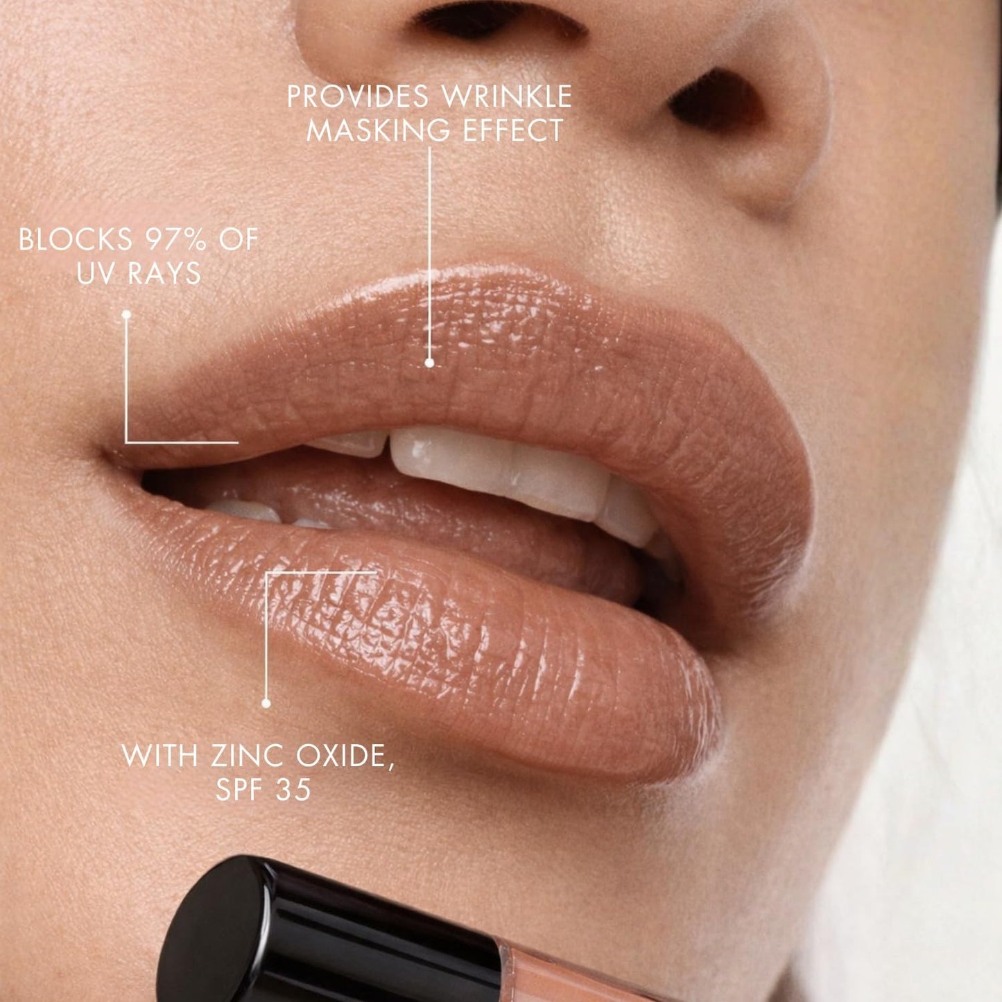 Mental Skincare Hydrating Brown Tinted Lip Gloss – Weightless Formula with Soft Luminous Finish & Smooth Color Payoff - Non-Sticky Lip gloss for Women for Long-Wear & Buildable Pigment – 0.11 Fl Oz.