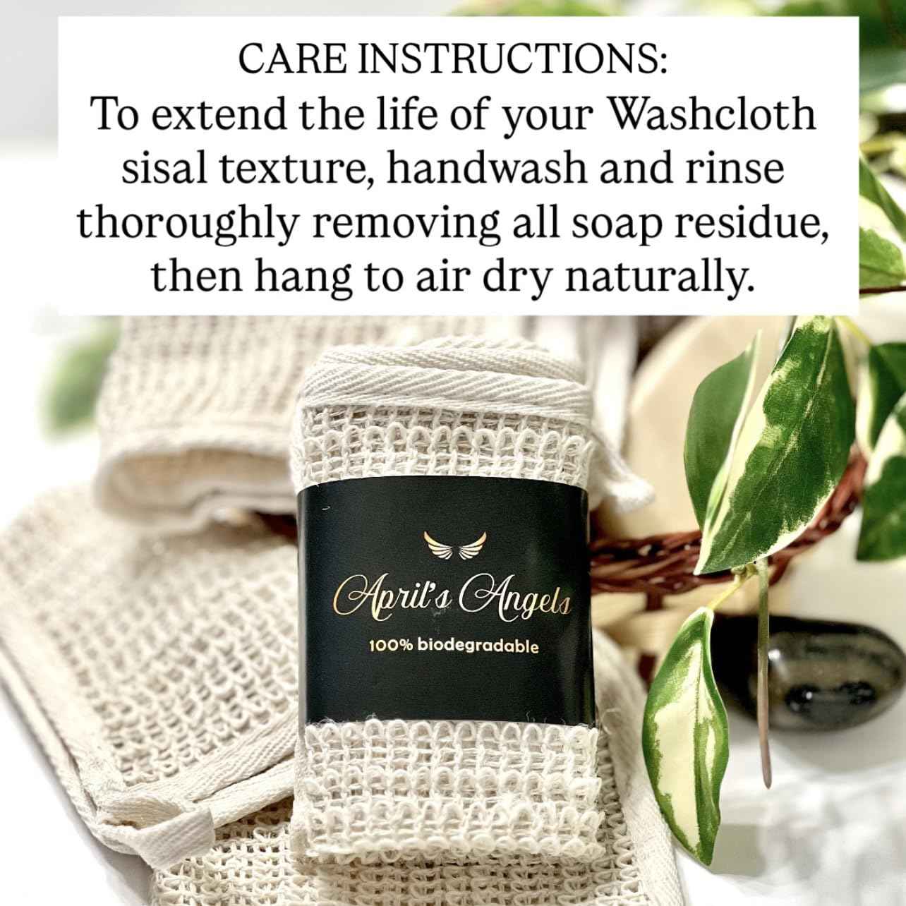 100% Natural Sisal Washcloth. Gentle Exfoliation for Smoother Skin. Durable & Reusable for Face & Body. 100% Biodegradable. Removes Dead Skin Cells + Stimulates Circulation & Energy. (3 Pcs)