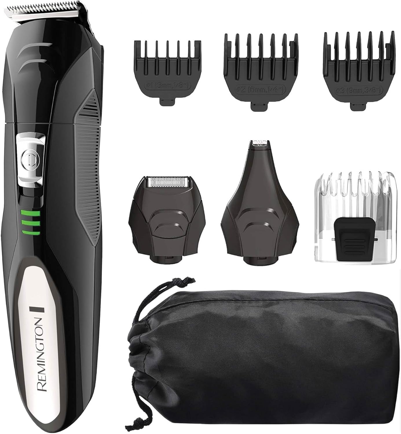 Remington All-in-One Grooming Kit - Lithium Powered 8-Piece Set for Men | Trimmer, Shaver, Clippers, Combs - Black