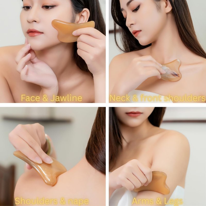 Gua Sha Facial Tool - Effective Face Massager for Puffiness & Anti-Aging | Rejuvenate Skin