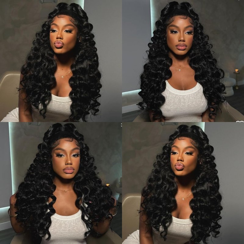 Lemoda Burmese Deep Wave Bundles Human Hair 16 Inch 100% Unprocessed Raw Human Hair Loose Deep Wave Bundles Extensions 15A Raw Burmese Curly Bundles Natural Color