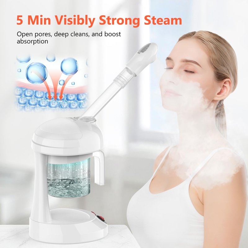 Facial Steamer - TASALON Ozone Face Steamer for Facial Deep Cleaning, Portable Facial Steamer with Removable Water Tank, Nano Ionic Face Steamer for Home Salon Spa or Personal Care
