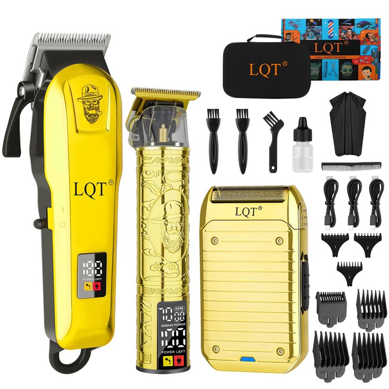 LQT Professional Cordless Hair Clippers Kit - Rechargeable Trimmer for Men with Precision Blades & Accessories | Barber-Grade Home Haircut Set