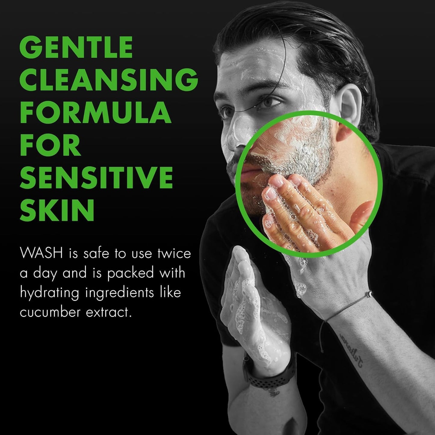 Tiege Hanley Daily Face Wash for Men - Gentle Fragrance-Free Cleanser with Jojoba Oil & Aloe | 5.5 Fl Oz