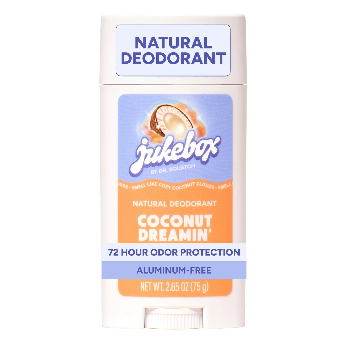 JUKEBOX Natural Deodorant for Women–Coconut Dreamin'–Aluminum-Free, No Baking Soda, No Harsh Chemicals, Odor Blocking Technology, Toasted Coconut,Sweet Spice,Citrus-a Dr. Squatch Brand-2.65oz, 2 Pack