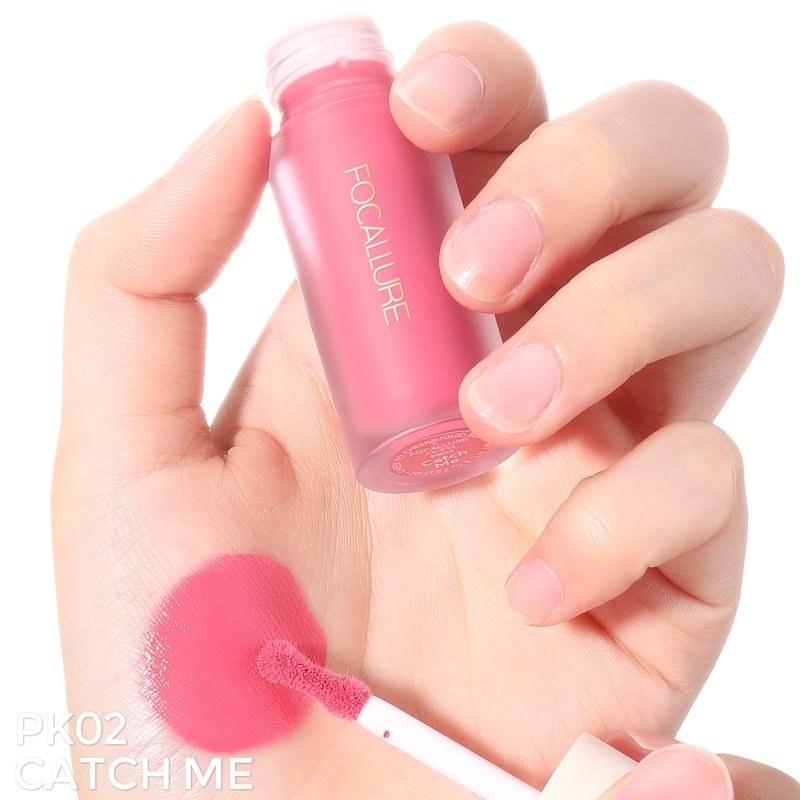 FOCALLURE Silky Cream Liquid Blush,Leaving a Matte Dewy Makeup Look,Easy to Apply and Create a Natural Flush,Long Lasting and Lightweight Cheek Blush Face Makeup,BABY DOLL