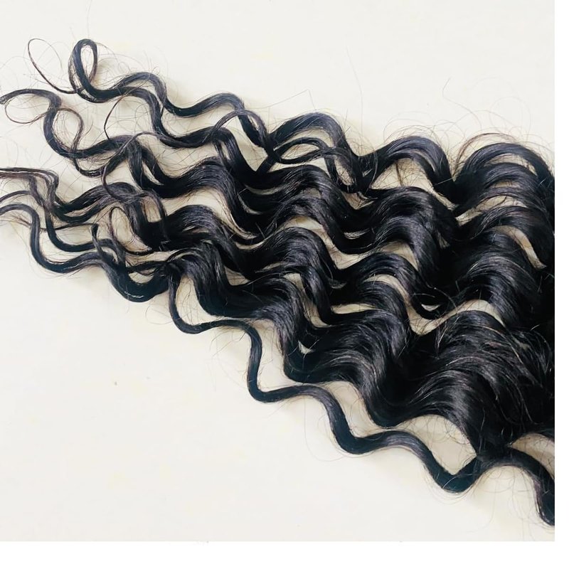 4x4 Deep Wave Closure 18 inch Free Part Brazilian Lace Closure Virgin Human Hair Natural Black 180% Density (4x4-Deep Wave, 18inch)
