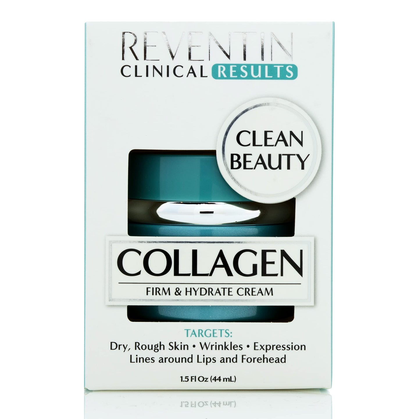Reventin Clinical Results Firm & Hydrate Collagen Face Cream Targets Wrinkles, Fine Lines, Anti Aging Facial Moisturizer Collagen Lotion W/Peptides, Vitamin E, & Aloe Vera For Women & Men, 1.5 Fl Oz