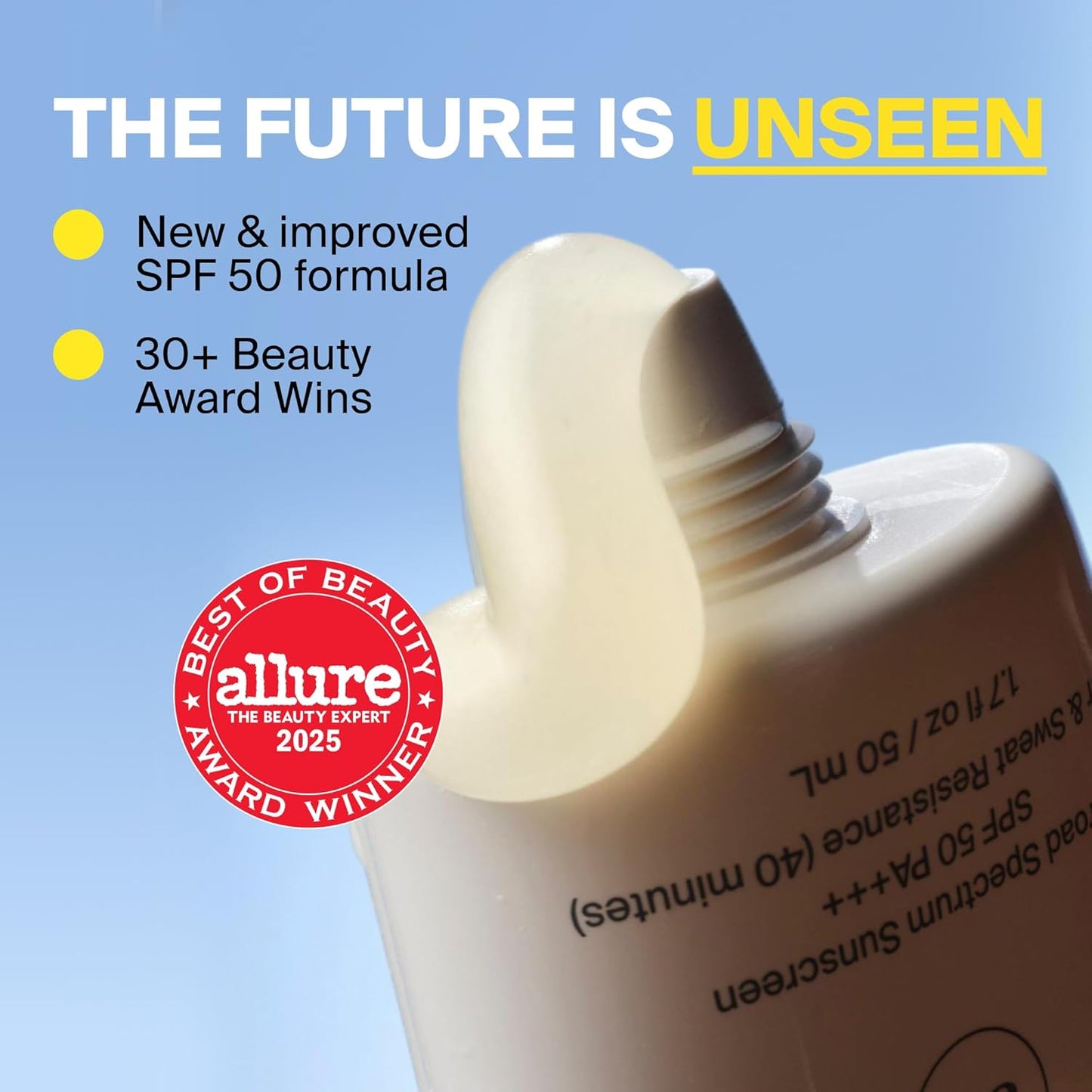 Supergoop! Unseen Sunscreen - Clear Invisible Face Sunscreen + Makeup Primer | Weightless Oil-Free Formula for All Skin Types