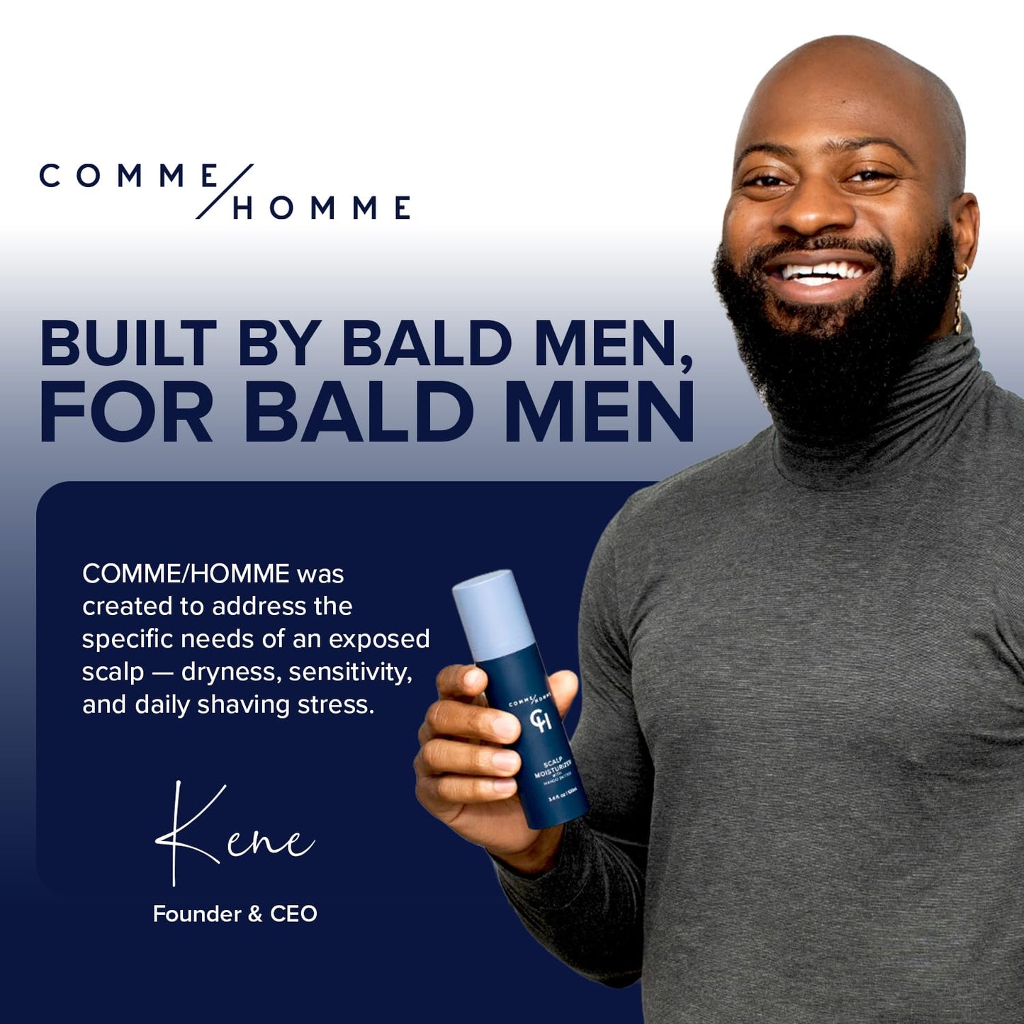 **Hydrating Scalp Wash for Bald Men - Gently Cleanses & Soothes with Basil, Aloe & Caffeine | 5 fl. oz / 150 ml**
