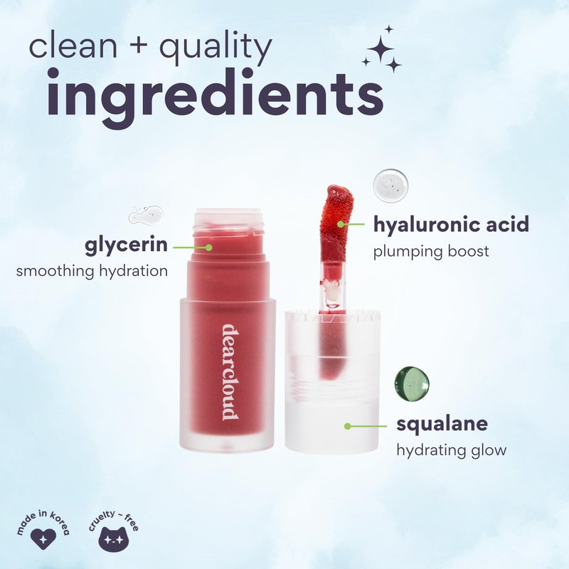 dearcloud Gentle Crush Serum Blush – Mauve – Liquid Blush for Cheeks with Hyaluronic Acid – Korean Beauty Makeup (.19 fl oz)