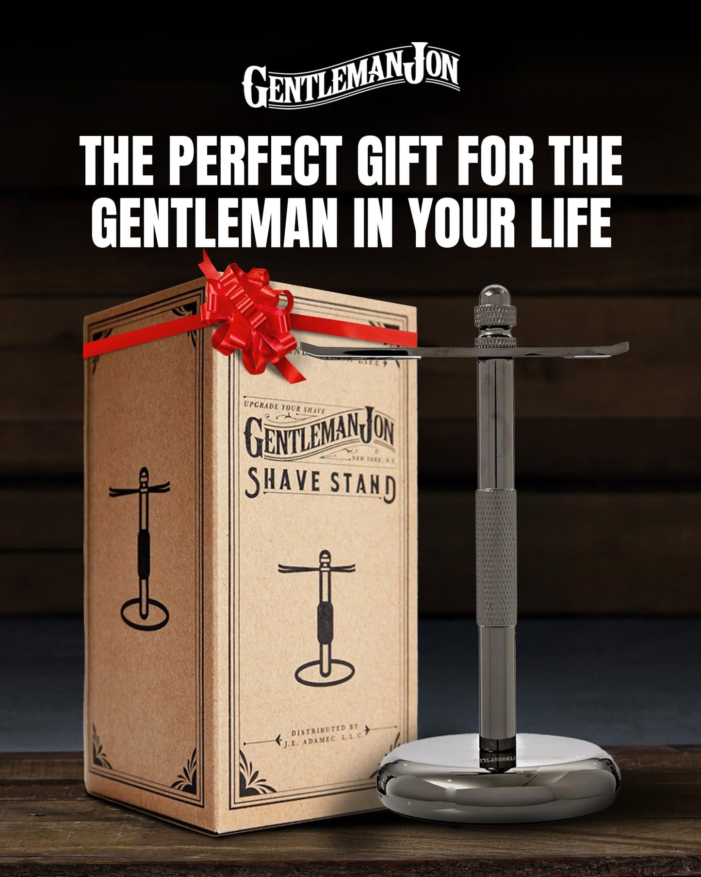 Gentleman Jon Shaving Stand for Razor & Brush for Men – Heavy Duty Gunmetal Razor & Brush Stand, Weighted Base, Matches Wet Shave Kit & Storage, Shaving Kit, Shaver Holder, Beard Accessories for Men