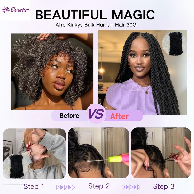 Human Braiding Hair for Boho Braids 18 Inch 100g Human Hair Braiding Hair No Weft Curly Human Hair Extensions for Bohemian Knotless Braids 2Bundles/Pack Deep Wave Bulk Human Hair for Braiding
