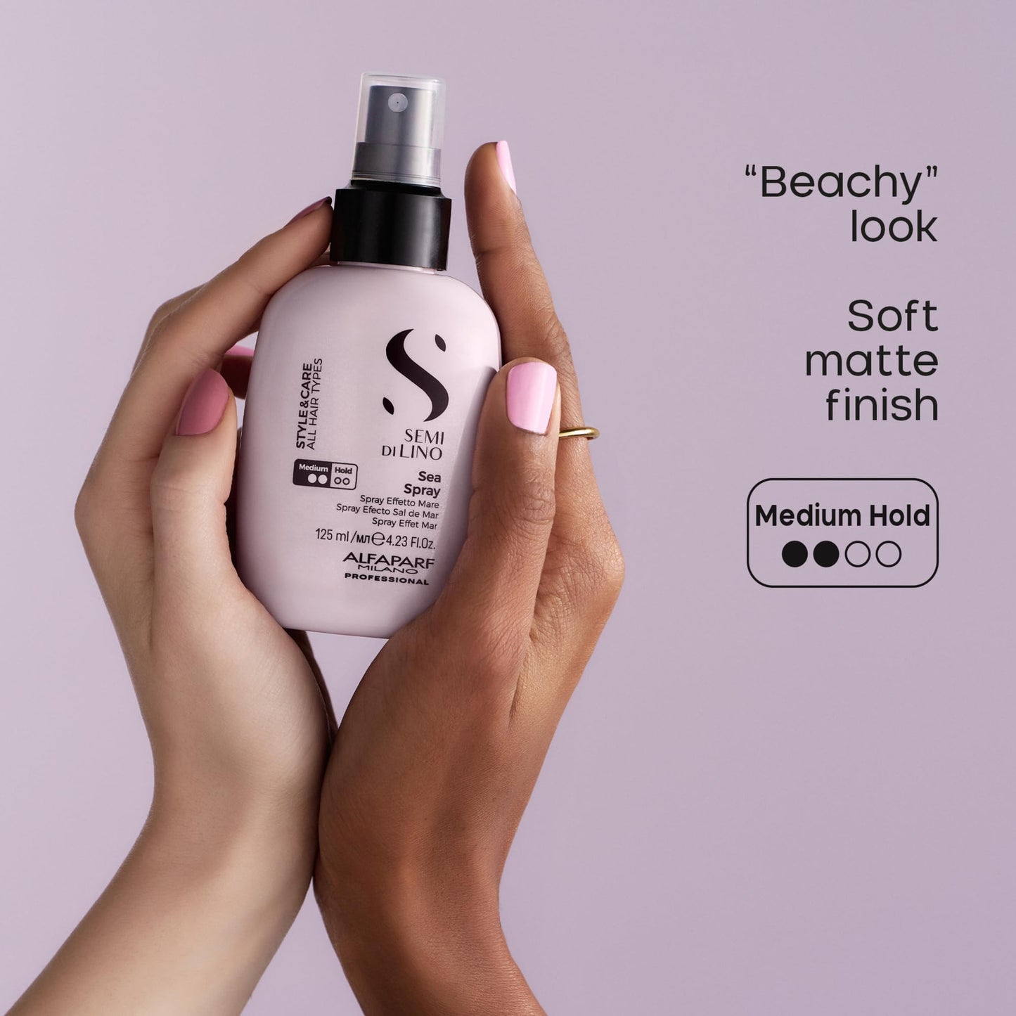 ALFAPARF MILANO Semi di Lino Style Sea Salt Spray - Texturizing Hair Spray for Women & Men - Heat Protectant - Natural, Lightweight Finish - Medium Hold (4.23 fl oz)
