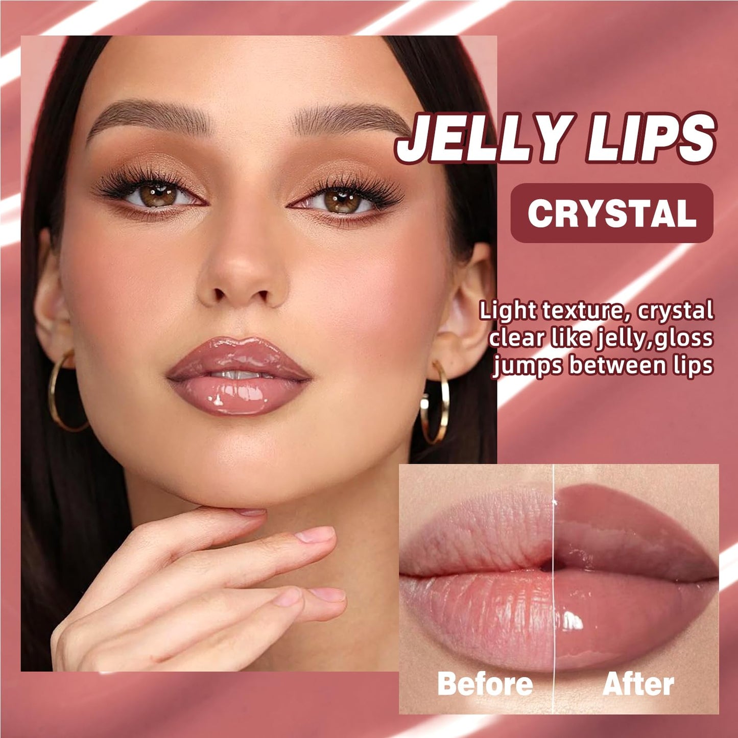 Riroenst 4-Piece Hydrating Lip Gloss Set, High Shine Glass Finish Plumping Lip Jam, Moisturizing Jelly Lipstick Gift for Women