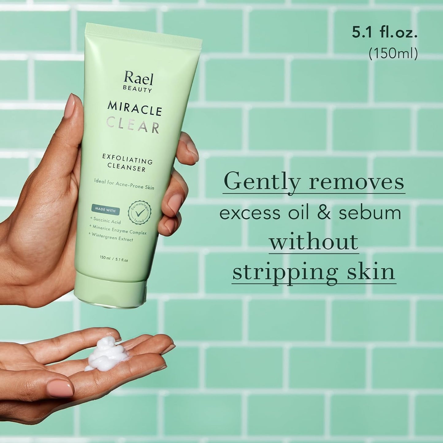Rael Miracle Bundle - Invisible Spot Cover & Clear Exfoliating Cleanser | 96 Count & 5.1 fl. oz