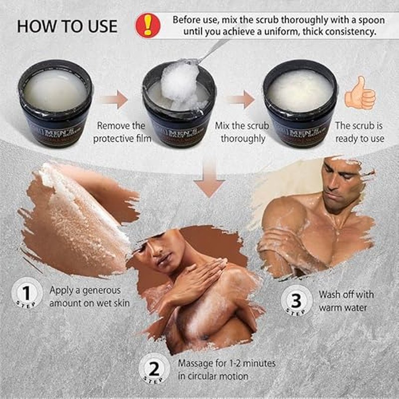 Salt Body Scrub Sandalwood For Men ? Moisturizes, Exfoliates & Nourishes Skin ? Cleanses & Detoxifies with Dead Sea Minerals - Dead Sea Collection ? 23.28 OZ