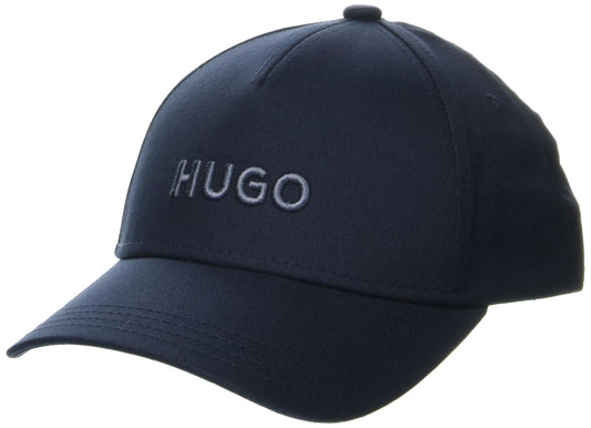 HUGO Big Logo Cotton Baseball Hat Navy