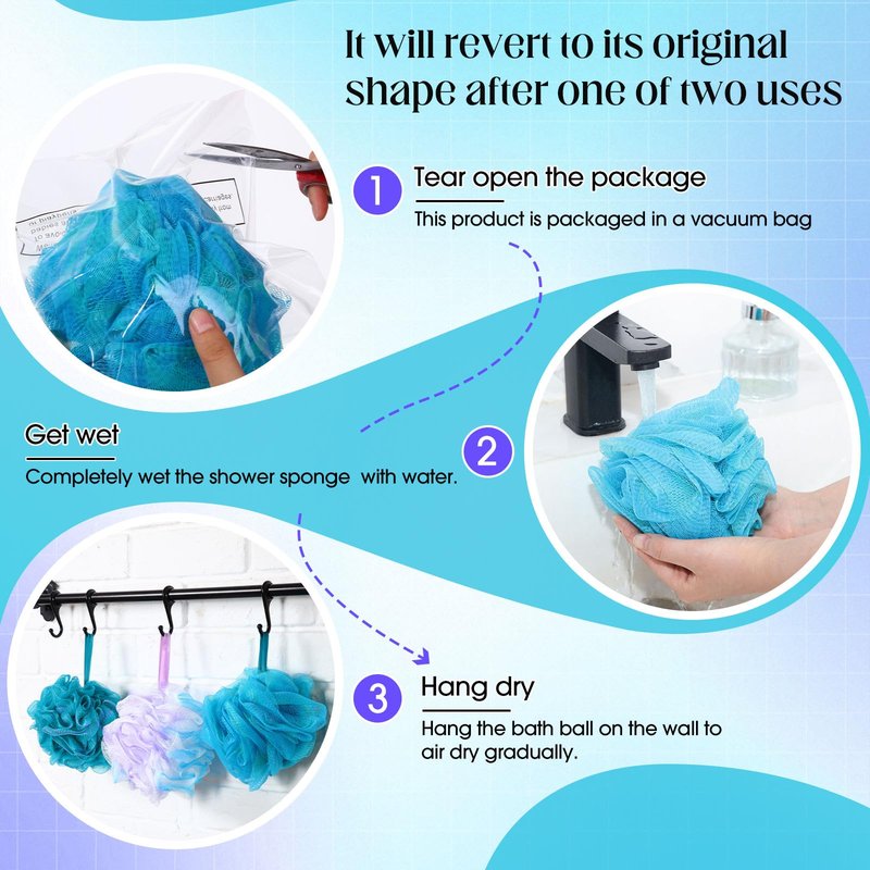 Sunnyray 100 Pcs Loofahs Bulk Bath Sponge Shower Luffas Exfoliating Body Scrubber Packs Soft Mesh Loofahs Balls Travel Cleaning Wash Puff Bathing Accessories for Women Men, 20g (Mixedcolor)