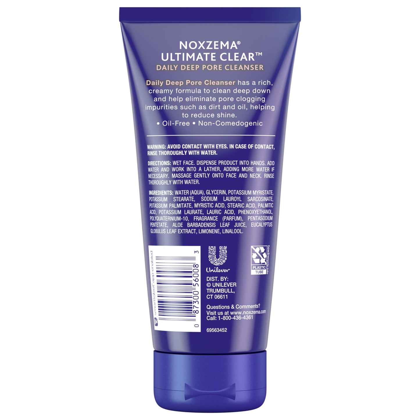 Noxzema Daily Face Wash, Oil-Free Deep Pore Cleanser 3-Pack – Ultimate Clear Skin Care, Oil, Dirt & Makeup Remover, 6 Oz Ea