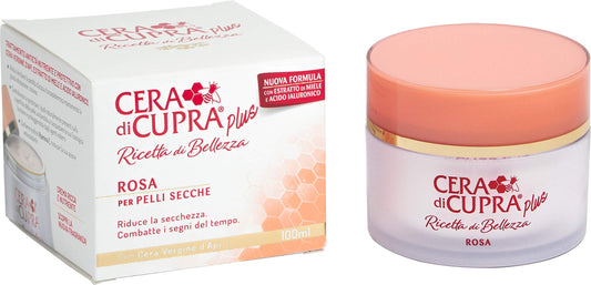 Cera di Cupra Plus"Rosa per Pelli Secche" Cream for Dry Skin, Anti-age Formula - 3.4 Fluid Ounces (100ml) Jar [ Italian Import ]