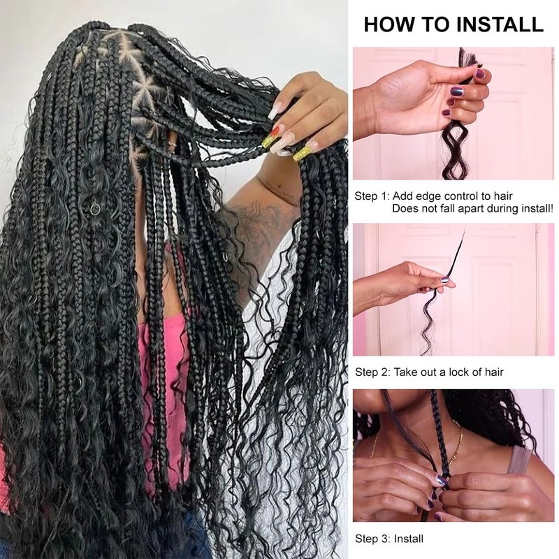 KRN Human Braiding Hair for Boho Braids, 100g/Pack (2 Bundles) Deep Wave Curly Bulk for Boho Braids No Weft 12A Grade Brazilian Virgin Hair Natural Color 16 Inch