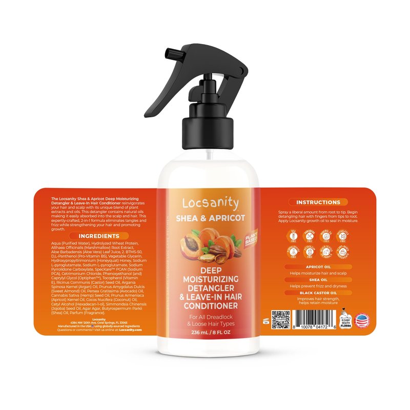 Locsanity Shea & Apricot Loose, Natural, Conditioning and Moisturizing Hair Butter - Strength & Growth Formula LOC (Leave in, Oil, Cream)