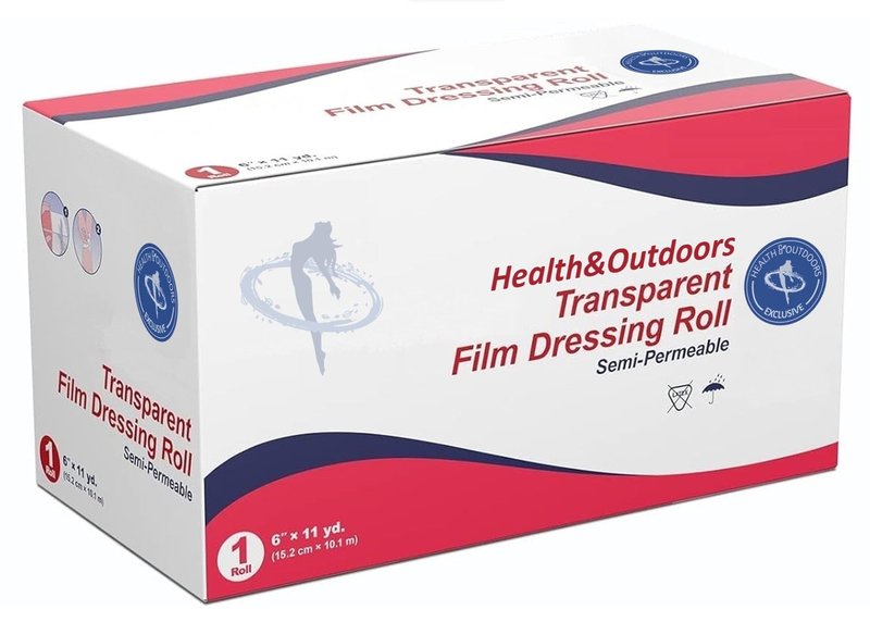 HEALTH & OUTDOORS Transparent Thin Film Dressing Roll 6" by 11 Yard for Wound and Tattoo Aftercare