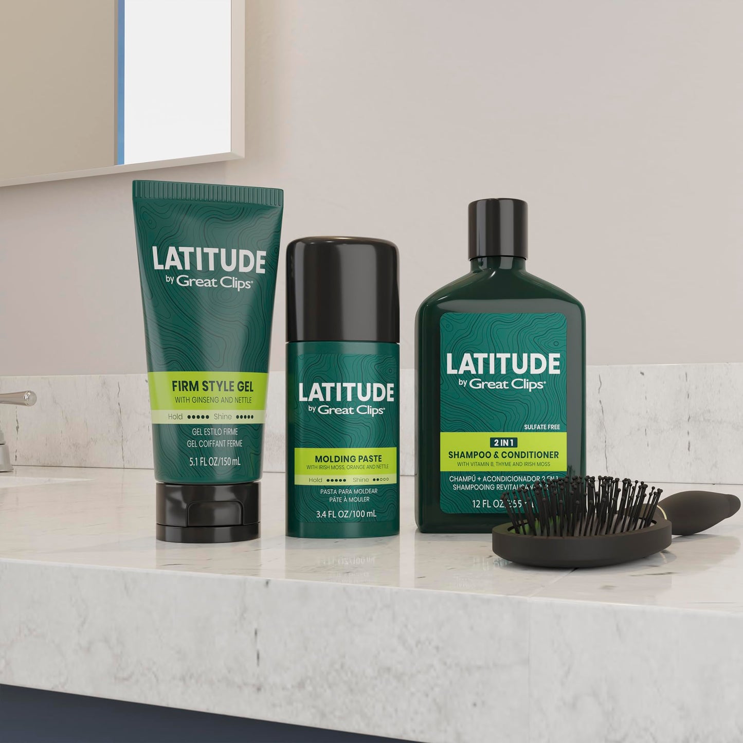 GREAT CLIPS LATITUDE Firm Style Gel | Hair Gel for Men | High Hold + High Shine | 32oz | Packaging May Vary