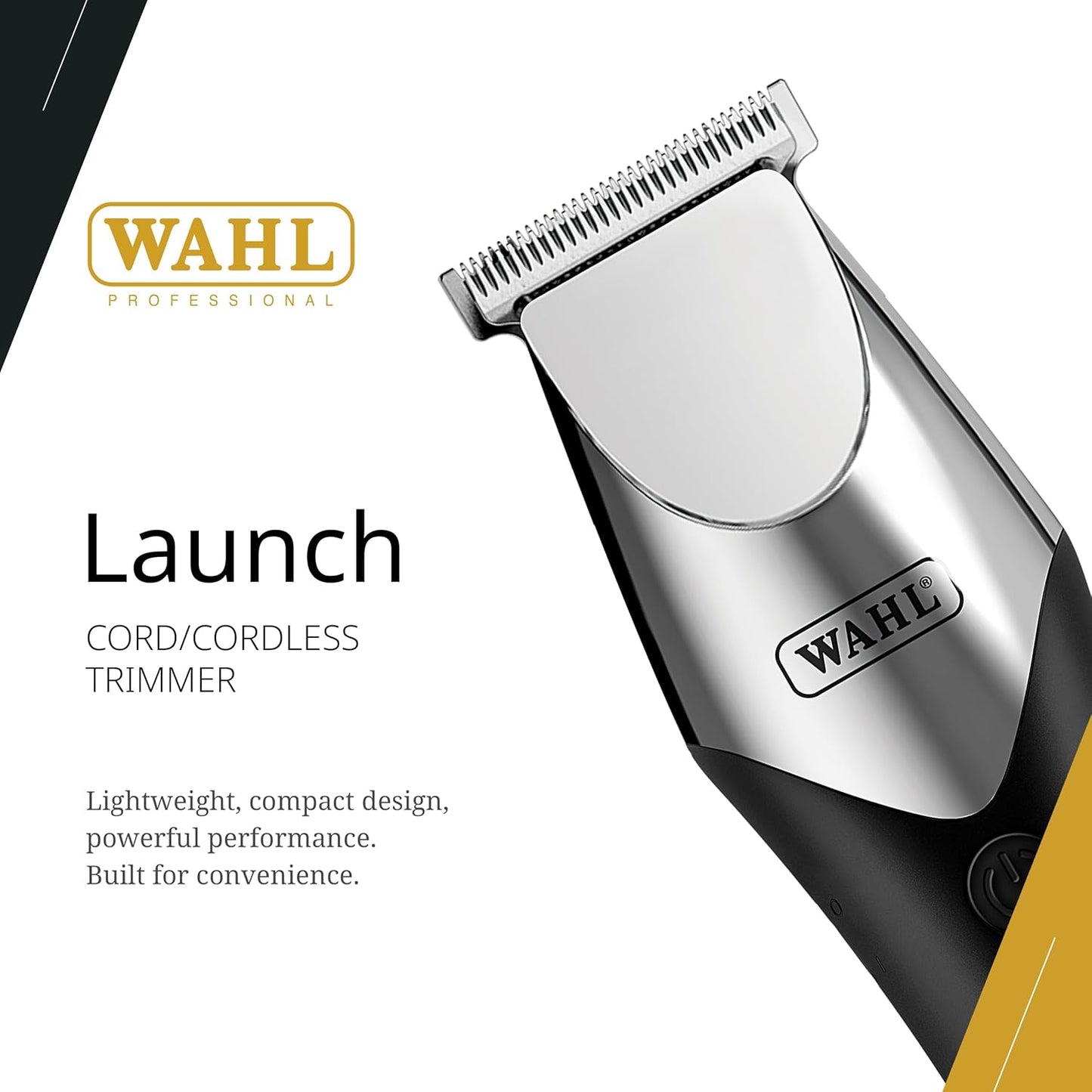 Wahl Professional Trimmer - Cordless Compact 6000 RPM Rotary Motor | Wide Detachable T-Blade, 2-Hour Runtime