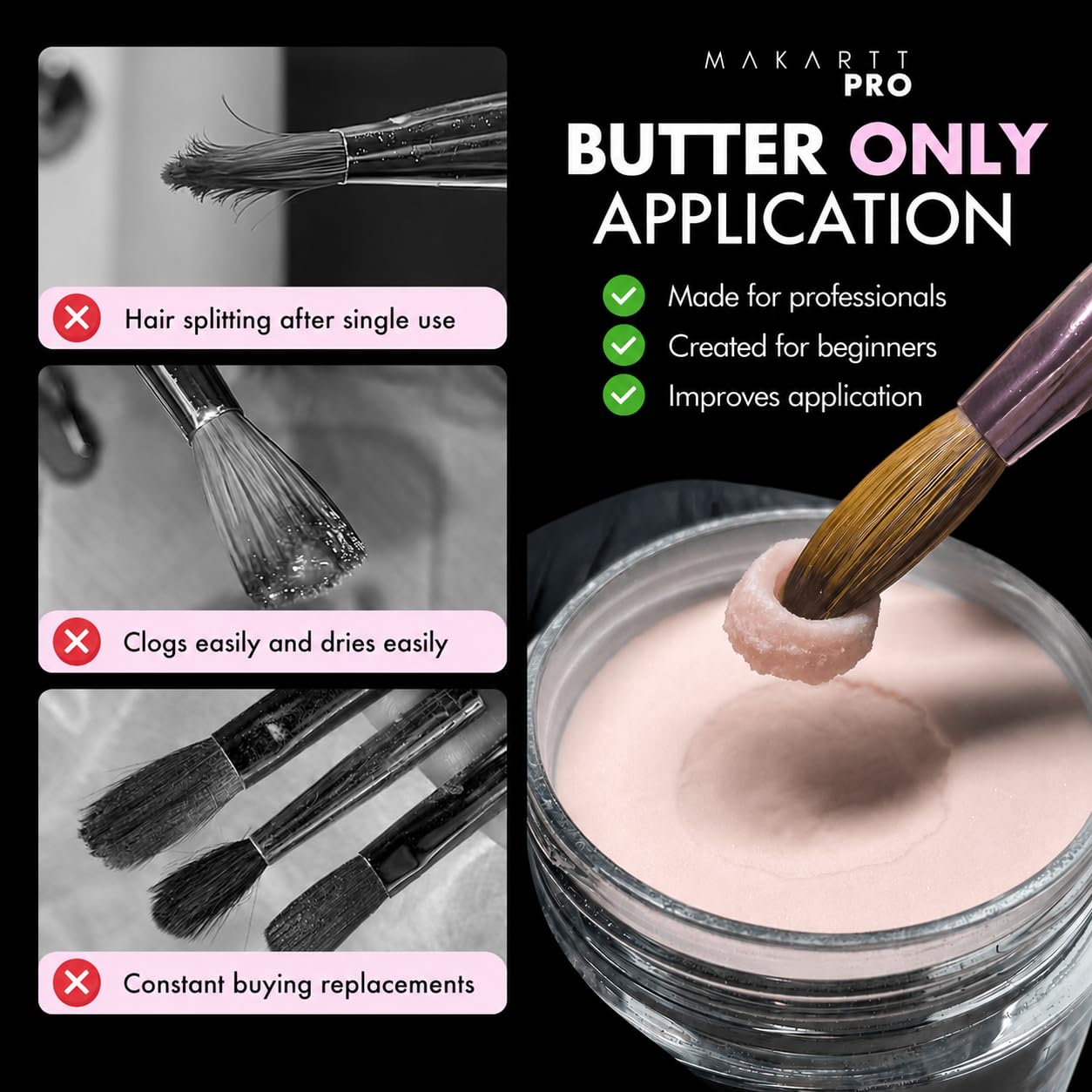 MakarttPro Kolinsky Acrylic Nail Brush Size 12 – 100% Pure Kolinsky Hair for Acrylic Application, Bigger Bead Control, Anti-Clogging, Acetone Resistant Handle