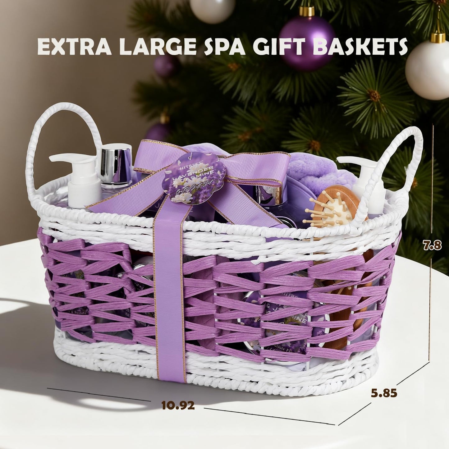 24-Piece Luxury Body Gift Set for Women, Spa Gift Basket Set, Lavender Home Spa Gifts for Women With Face Rollar tool, Bubble Bath, Facial Care, Bomb, Oil, Facial Skin Care gift set for Mother Her