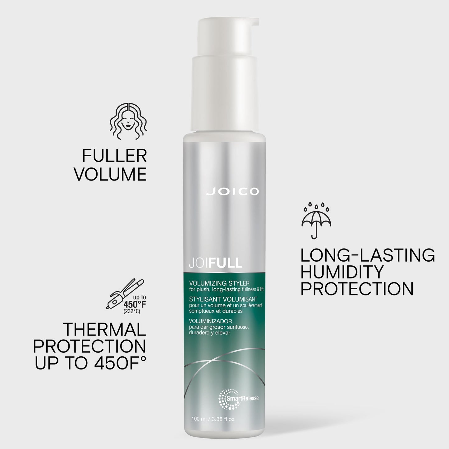 Joico Full Volumizing Styler | Plush, Long-Lasting Fullness & Lift | 3.4 Fl Oz