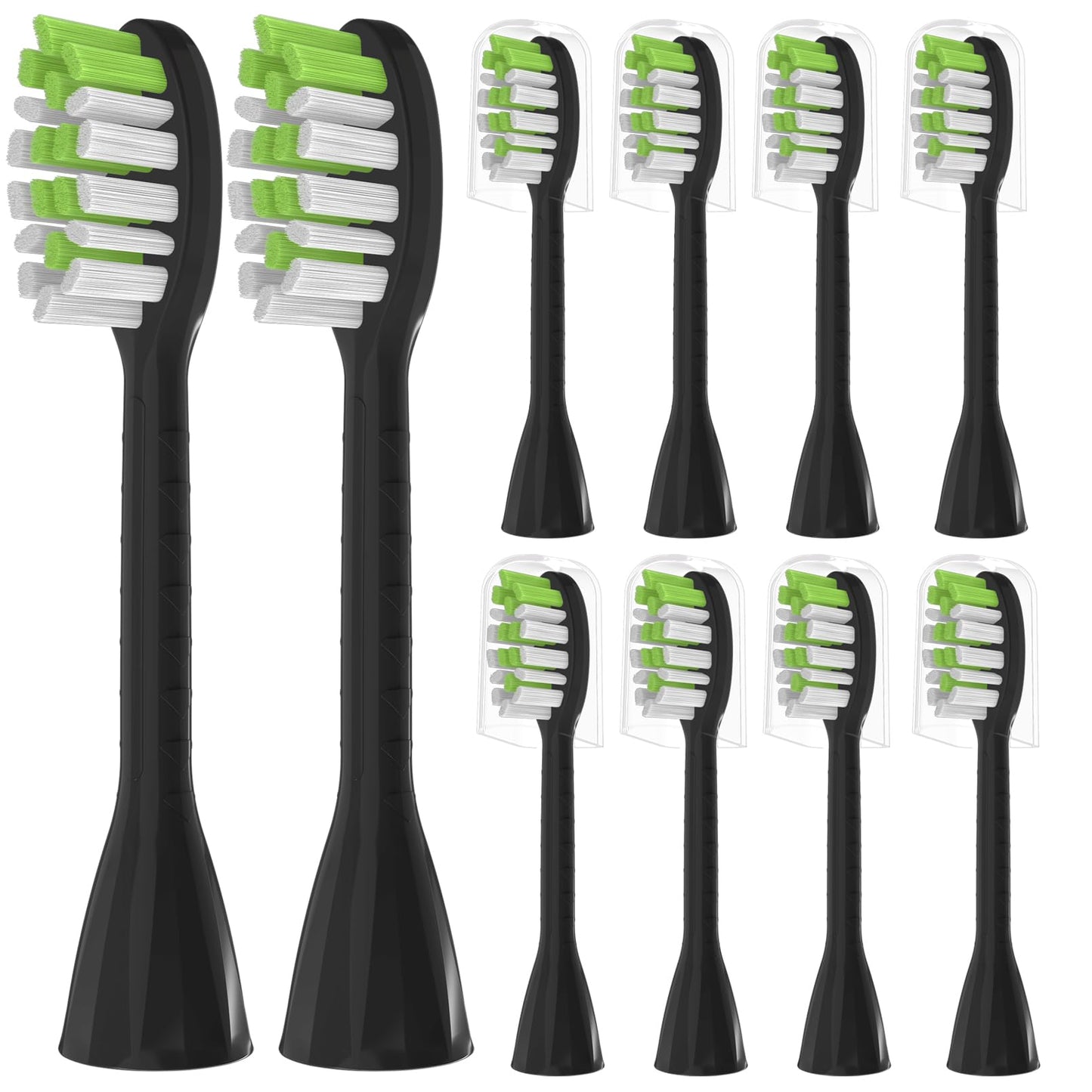 10 Pack Toothbrush Replacement Heads for Philips One Sonicare, Black