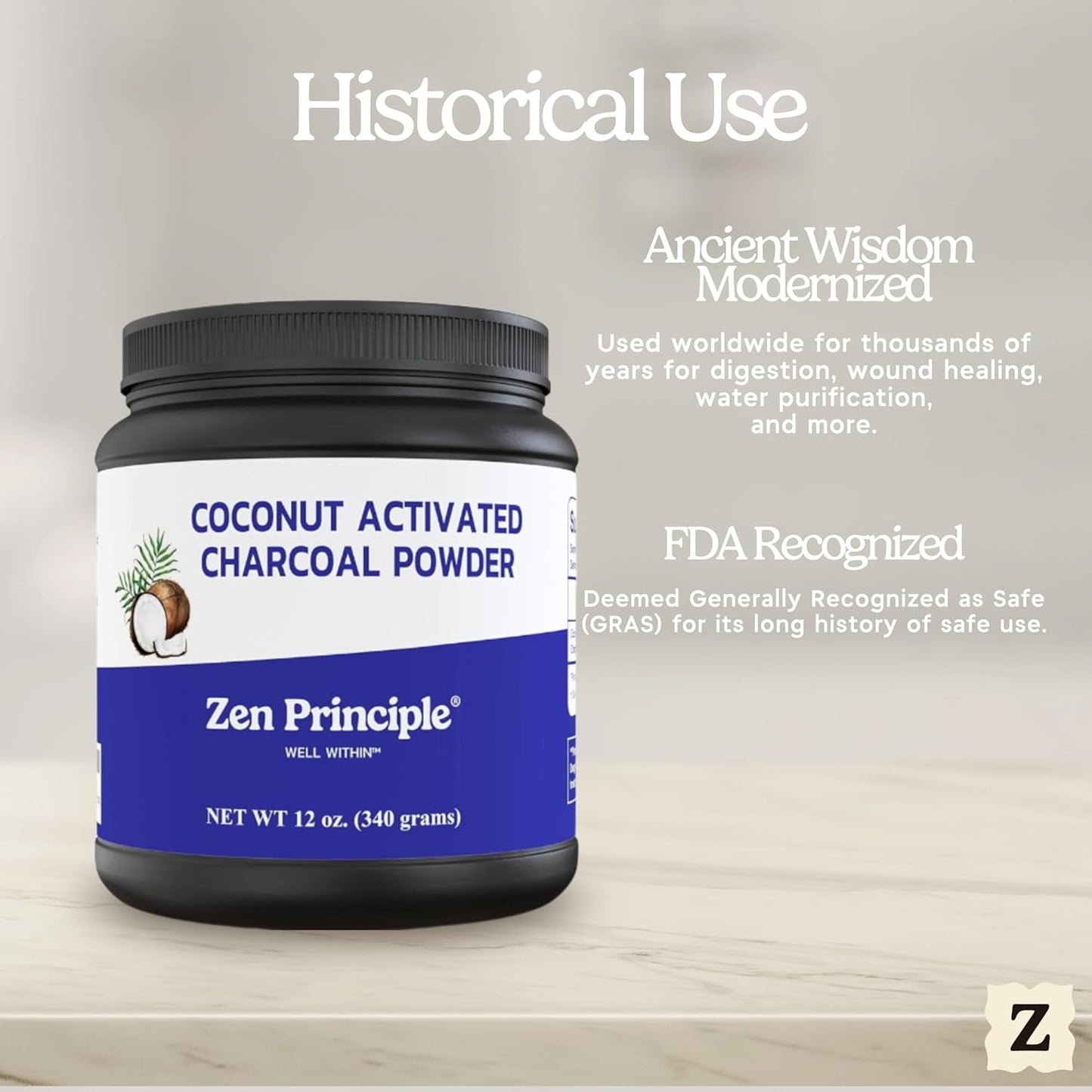 Coconut Activated Charcoal Powder - Teeth Whitening, Skin Rejuvenation & Digestive Support | 12 Oz