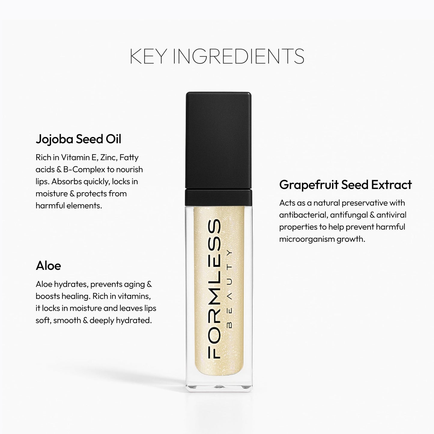 Formless Beauty by Jenny McCarthy – Bliss Lip Gloss (Transparent Nude Gold Shimmer) – Clean, Hydrating, Non-Toxic, Vegan Shine