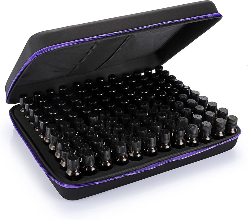 Hipiwe Essential Oil Storage Case - Hard Shell Organizer for 120 Bottles | Foam Insert, Travel-Friendly Design