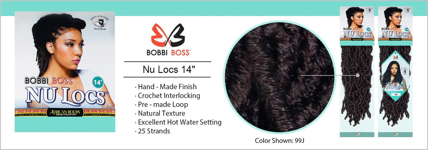 Bobbi Boss Synthetic Hair Crochet Braids African Roots Braid Collection Nu Locs 14" (6-PACK, M1B/27)