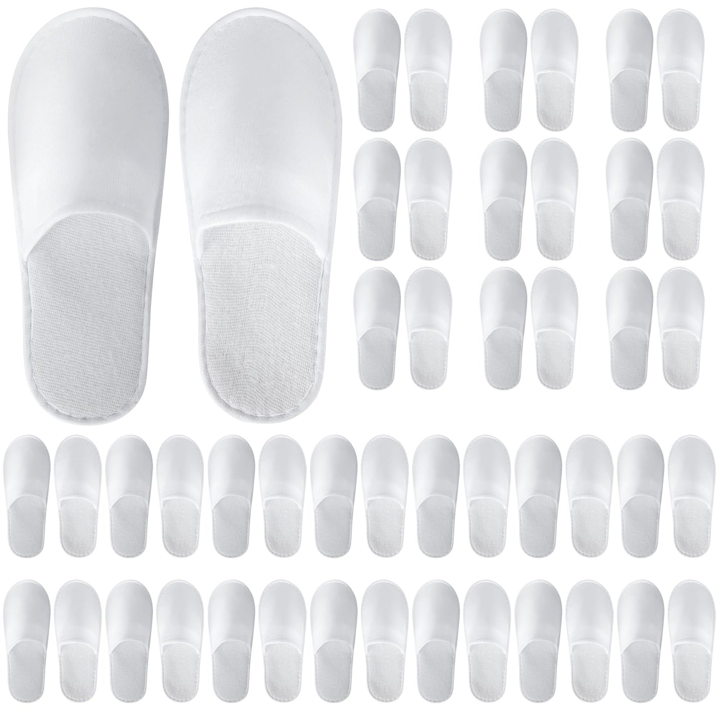 UrbanRoots 28 Pairs Disposable Slippers For Guests,Bulk Slippers For Hotel,Spa,Travel,Shoeless Home,Spa Slippers With Pouch,Non-Slip(White) house slippers for guests