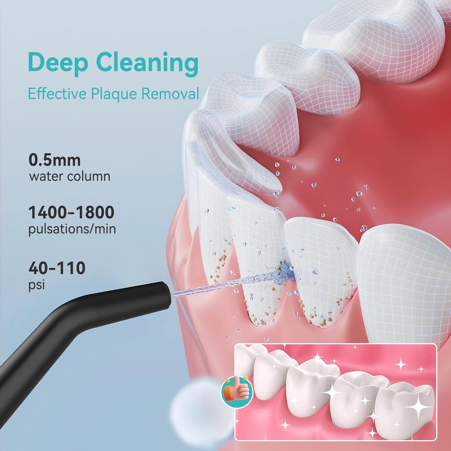 Portable Electric Water Flosser - 300ML Cordless Oral Irrigator with 4 Modes for Deep Cleaning | Waterproof Rechargeable for Home & Travel