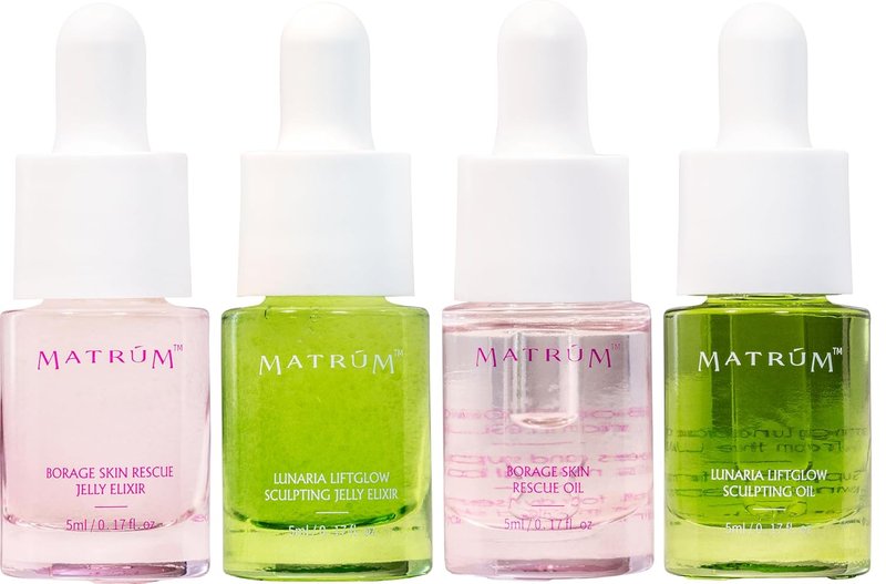 Mini Face Oil Discovery Set - 4 Travel Size Oils for Deep Repair, Radiance Boost & Firming