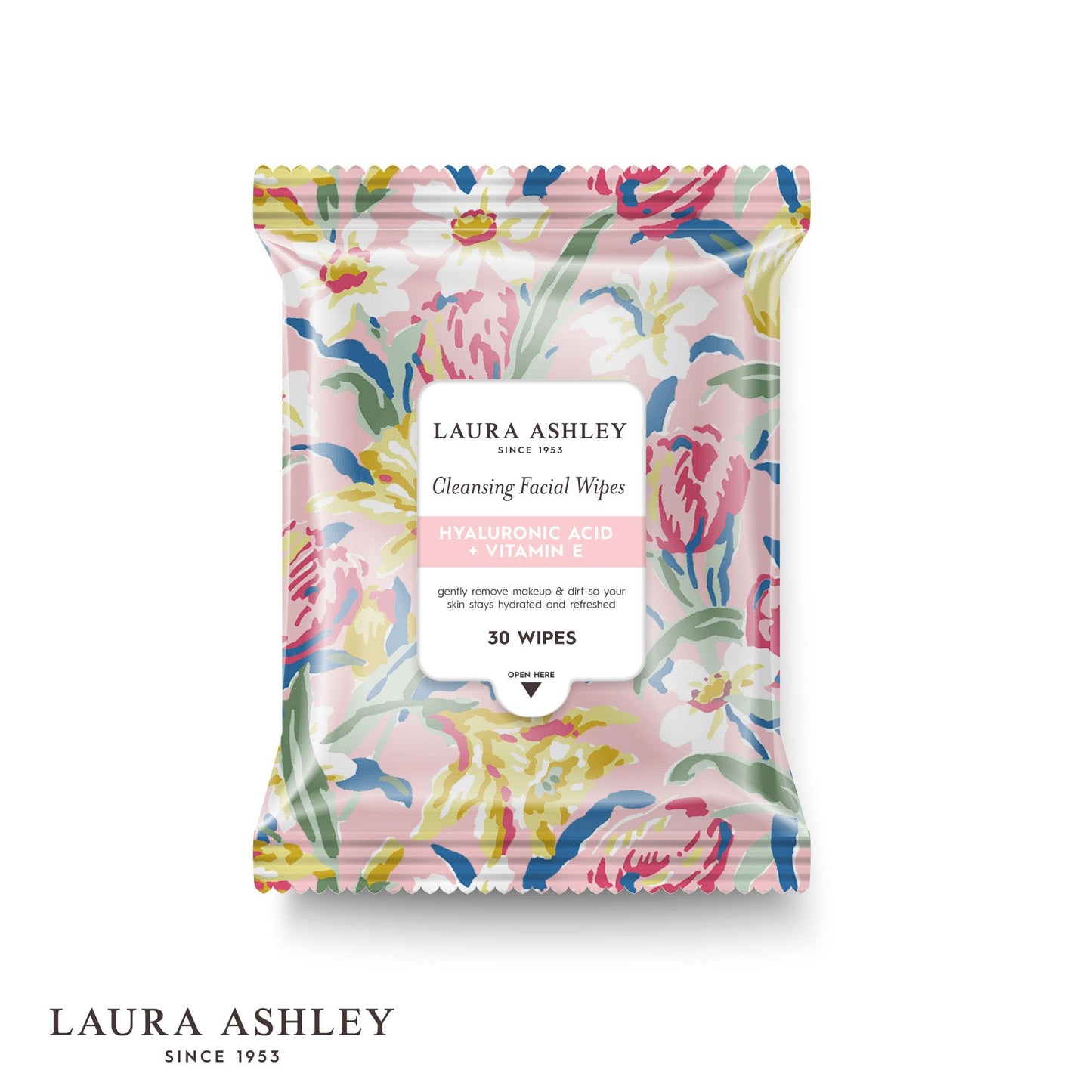 Laura Ashley 4 Pack Face Wipes for Women - Cleansing Makeup Remover Wipes with Vitamin C, Retinol, Hyaluronic Acid - 120 Pcs