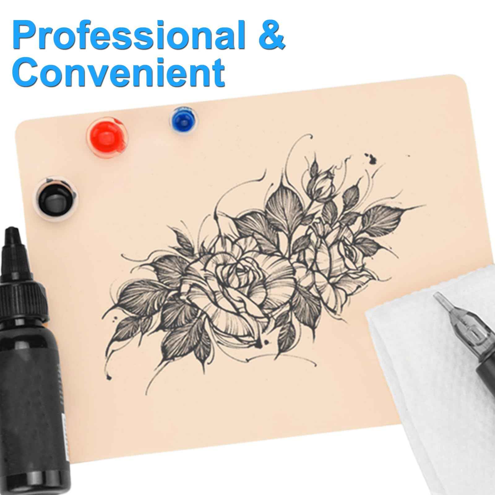 MIUXIA 3mm 8pcs Tattoo Fake Skin 7.4x5.6" 3mm Tattoo Practice Skin Soft Silicone Thick for Beginer and Artists