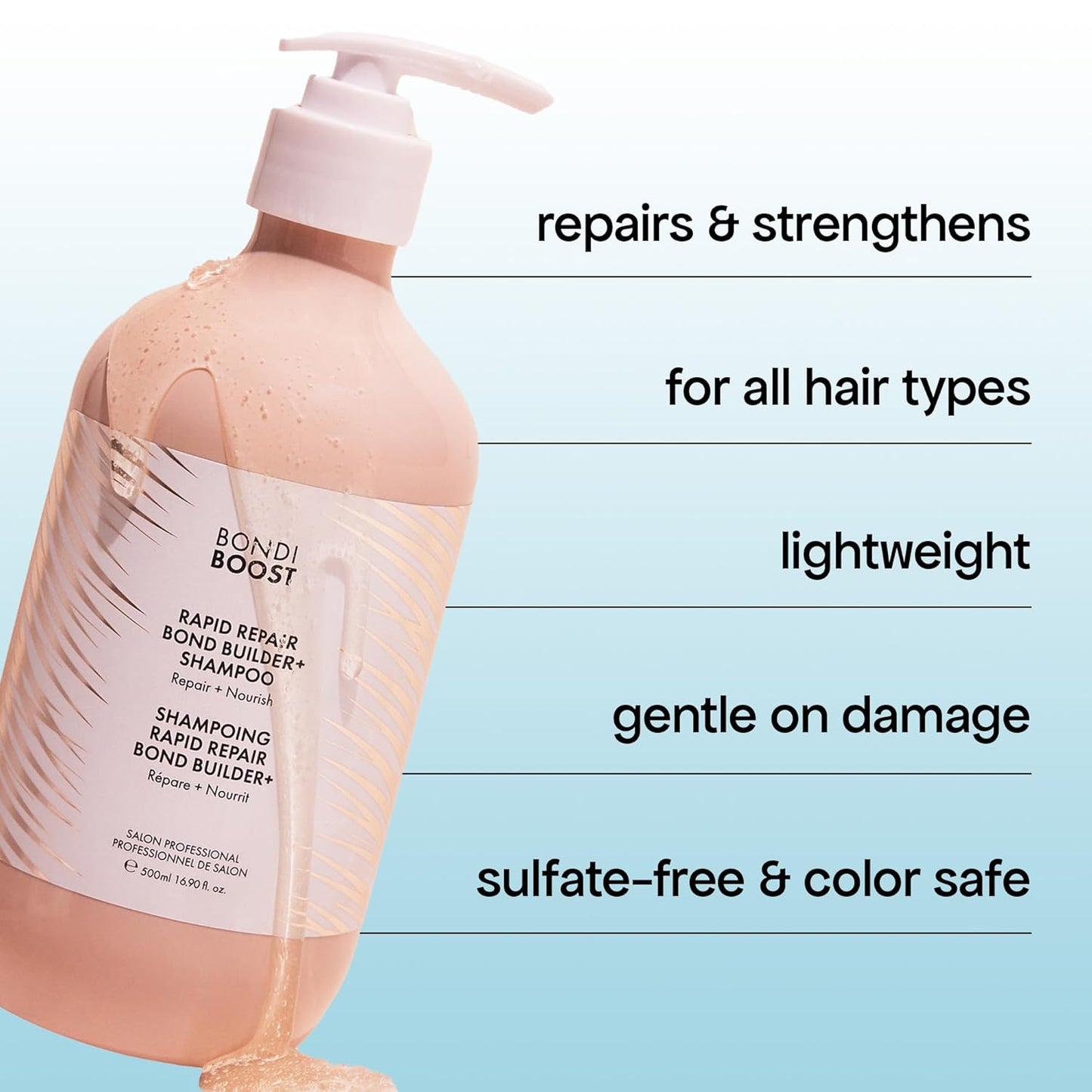 BONDIBOOST Rapid Repair Bond Builder Shampoo - Strengthening Formula for Damaged Hair | 16.90 fl oz