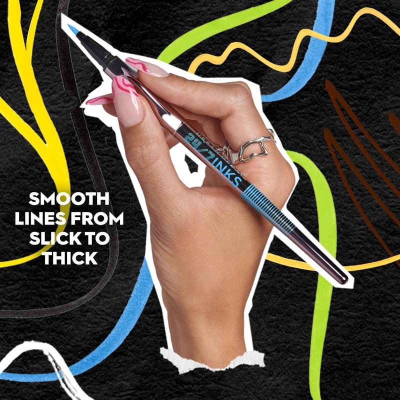 Urban Decay 24/7 Inks Liquid Eyeliner Pen - Water-Resistant, Smudge-Proof, Fine Tip Graphic Liner | Bold Matte & Shimmer Colors - 0.01 fl oz