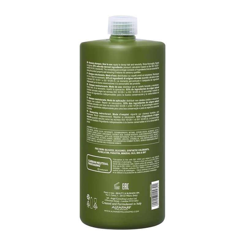 Benvoleo Recovery Shampoo for Damaged Hair - Vegan, Sulfate-Free Formula - 33.8 FL. Oz.